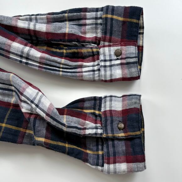 Aratta Silent Journey Mixed Plaid Floral Print Button Down Tunic Top Size Small - Picture 9 of 14